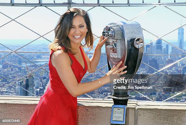Personality Ginger Zee with Women's Health Magazine visit The Empire State Building to celebrate Run 10 Feed 10 on September 15, 2016 in New York...