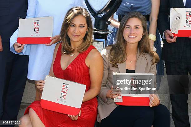 Personality Ginger Zee and Lauren Bush Lauren with Women's Health Magazine visit The Empire State Building to celebrate Run 10 Feed 10 on September...