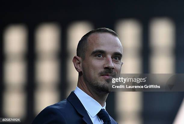 Mark Sampson of England looks on during the UEFA Women's Euro 2017 Qualifier between England and Estonia at Meadow Lane on September 15, 2016 in...