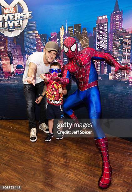 Jack Wilshere and Spiderman attend the opening night of Marvel Universe LIVE! At The O2 in London, where they experienced an epic live entertainment...