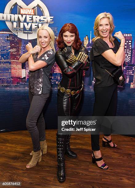 Black Widow and Penny Lancaster attend the opening night of Marvel Universe LIVE! At The O2 in London, where they experienced an epic live...