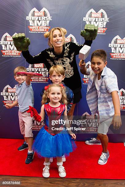 Stacey Solomon attends the opening night of Marvel Universe LIVE! At The O2 in London, where they experienced an epic live entertainment spectacular...