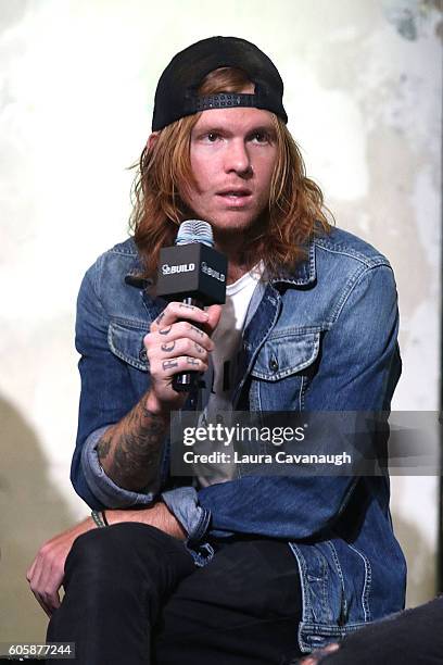 Alan Ashby of the band Of Mice and Men attend The BUILD Series to discuss their Fourth Album, "Cold World" at AOL HQ on September 15, 2016 in New...