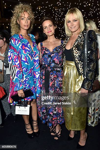 Leona Lewis, Carla Gugino and Malin Akerman attends the Marc Jacobs Spring 2017 fashion show front row during New York Fashion Week at the...