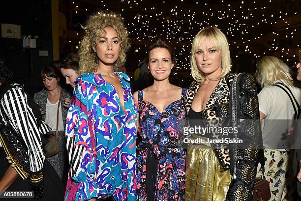 Leona Lewis, Carla Gugino and Malin Akerman attends the Marc Jacobs Spring 2017 fashion show front row during New York Fashion Week at the...