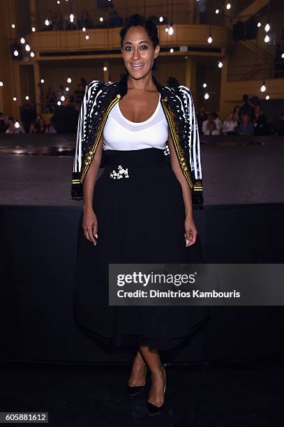 Tracee Ellis Ross attends the Marc Jacobs Spring 2017 fashion show front row during New York Fashion Week at the Hammerstein Ballroom on September...