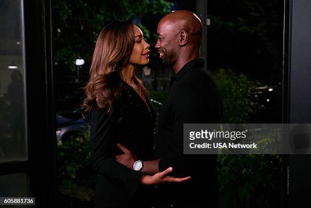 Episode 610 -- Pictured: Gina Torres as Jessica Pearson, DB Woodside as Jeff Malone --