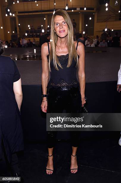 Anna Dello Russo attends the Marc Jacobs Spring 2017 fashion show front row during New York Fashion Week at the Hammerstein Ballroom on September 15,...