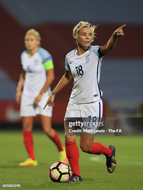 Rachel Daly of England in action during the UEFA Women's Euro 2017 Qualifier between England Women and Estonia Women at Meadow Lane on September 15,...