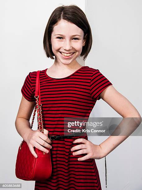 Actress Carly Gendell poses for a photo during the "Tony The Tiger" press conference debuting Tonys new look at 620 Loft & Garden on September 15,...