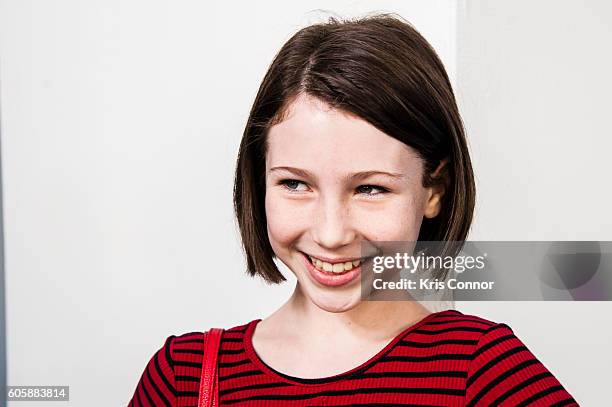 Actress Carly Gendell poses for a photo during the "Tony The Tiger" press conference debuting Tonys new look at 620 Loft & Garden on September 15,...