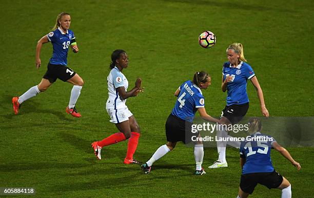 Danielle Carter of England in action during the UEFA Women's Euro 2017 Qualifier between England and Estonia at Meadow Lane on September 15, 2016 in...