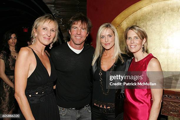 Klara Glowczewska, Dennis Quaid, Kimberly Quaid and Lisa Hughes attend Conde Nast Traveler Hot List Party at Buddha Bar on April 18, 2006 in New York...