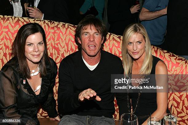 Marcia Gay Harden, Dennis Quaid and Kimberly Quaid attend Conde Nast Traveler Hot List Party at Buddha Bar on April 18, 2006 in New York City.