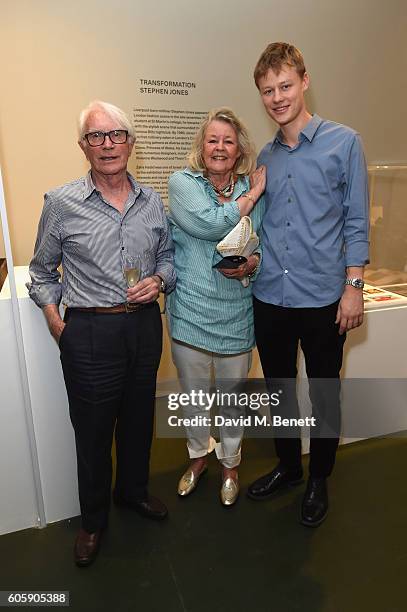 William Pelham, Marghereta Zecevic and Ted Carr attend The Extraordinary Process Private View at Gallery Maison Mais Non on September 15, 2016 in...