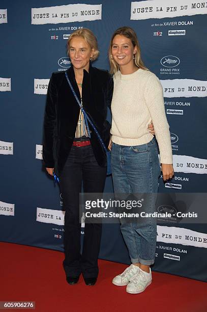 Vanessa Bruno and her daughter Lune attend the "Juste La Fin Du Monde" Paris Premiere at Mk2 Bibliotheque on September 15, 2016 in Paris, France.