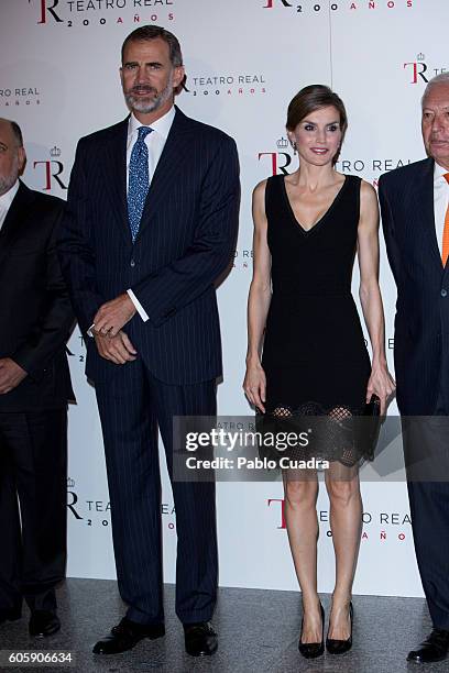 King Felipe VI of Spain and Queen Letizia of Spain attend the inaguration of the Royal Theatre Season on September 15, 2016 in Madrid, Spain.