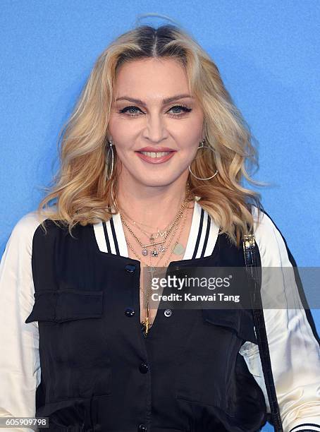 Madonna arrives for the World premiere of "The Beatles: Eight Days A Week - The Touring Years" at Odeon Leicester Square on September 15, 2016 in...
