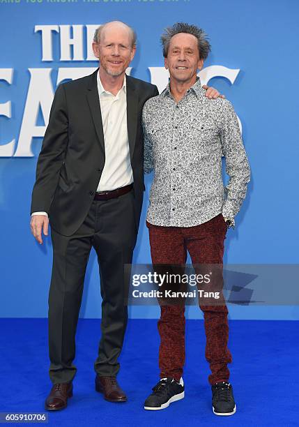 Ron Howard and Brian Grazer arrive for the World premiere of "The Beatles: Eight Days A Week - The Touring Years" at Odeon Leicester Square on...
