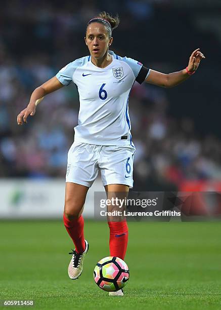 Jo Potter of England in action during the UEFA Women's Euro 2017 Qualifier between England and Estonia at Meadow Lane on September 15, 2016 in...