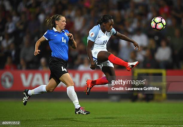 Danielle Carter of England in action during the UEFA Women's Euro 2017 Qualifier between England and Estonia at Meadow Lane on September 15, 2016 in...