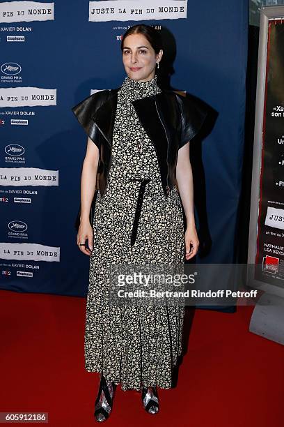 Actress Amira Casar attends the "Juste la fin du Monde" Paris Premiere at Mk2 Bibliotheque on September 15, 2016 in Paris, France.