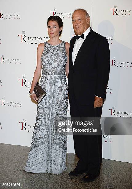 Esther Dona and Carlos Falco attend the Royal Theatre opening season concert on September 15, 2016 in Madrid, Spain.