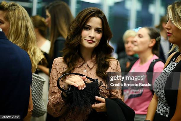 Giulia Elettra Gorietti attends 'Francesco Escalar - Glamour 'n Soul' opening at Museo Maxxi on September 15, 2016 in Rome, Italy.