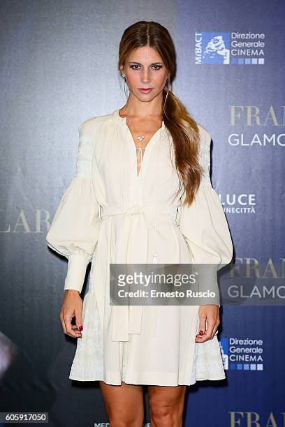 Nicoletta Romanoff attends 'Francesco Escalar - Glamour 'n Soul' opening at Museo Maxxi on September 15, 2016 in Rome, Italy.