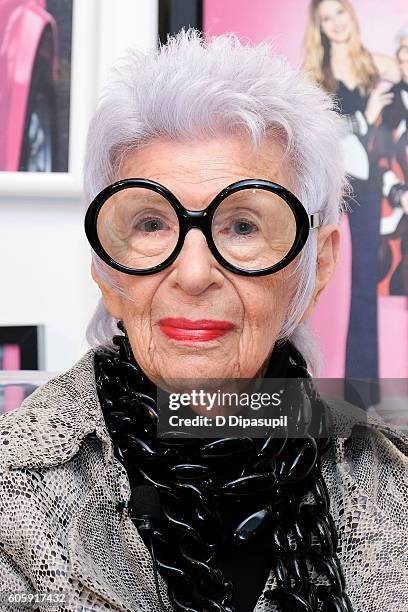 Iris Apfel discusses the "Iris Meets INC" fall fashion collection at Macy's Herald Square on September 15, 2016 in New York City.