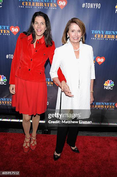 Alexandra Pelosi and Nancy Pelosi attend 'Tony Bennett Celebrates 90: The Best Is Yet To Come' at Radio City Music Hall on September 15, 2016 in New...