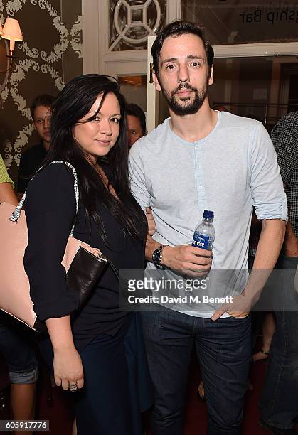 Zoe Rocha and Ralf Little attend the press night after party for "David Baddiel - My Family: Not The Sitcom" at the Vaudeville Theatre on September...