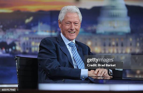 42nd President of the United States Bill Clinton attends The Daily Show with Trevor Noah on September 15, 2016 in New York City.