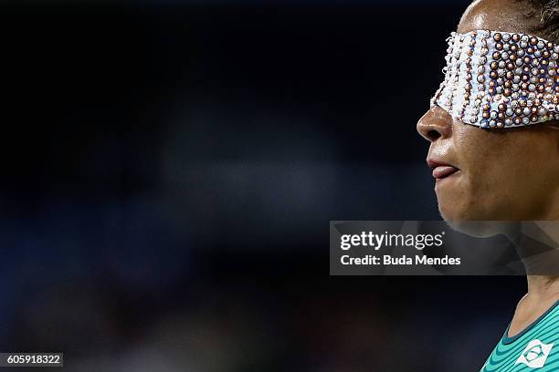 Terezinha Guilhermina of Brazil competes in the Women's 400m - T11 heats during day 8 of the Rio 2016 Paralympic Games at the Olympic Stadium on...