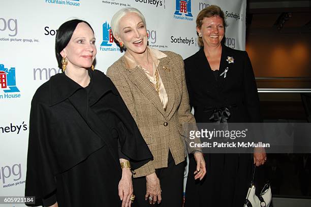 Mary McFadden, Carmen Dell'Orefice and Annette Goelet attend Sotheby's hosts FRANCESCO SCAVULLO: A Photographic Retrospective and Auction to benefit...
