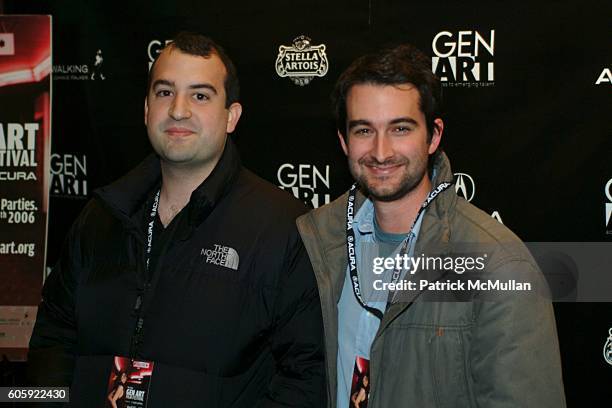 Steve Zissis and Jay Duplass attend World Premier of SHUT UP AND SING at Clearview Chelsea West on April 9, 2006 in New York City.