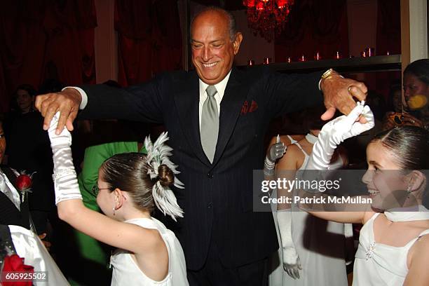 Oscar de la Renta and Dancers attend Bergdorf Goodman hosts a Celebration for Oscar de la Renta's 35th Anniversary at Bergdorf Goodman on April 26,...