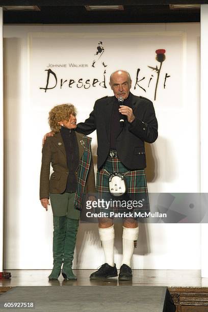 Lady Micheline Connery and Sir Sean Connery attend DRESSED TO KILT 2006 Fashion Show sponsored by Johnnie Walker at Synod House on April 3, 2006 in...