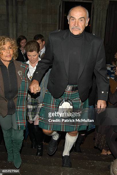 Lady Micheline Connery and Sir Sean Connery attend DRESSED TO KILT 2006 Fashion Show sponsored by Johnnie Walker at Synod House on April 3, 2006 in...