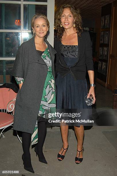 Lucinda Chambers and Jacqueline Schnabel attend MARNI Dinner for Consuelo Castiglioni at The Home of Jacqueline Schnabel on April 29, 2006 in New...