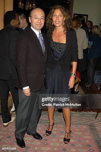Harold Koda and Jacqueline Schnabel attend MARNI Dinner for Consuelo Castiglioni at The Home of Jacqueline Schnabel on April 29, 2006 in New York...