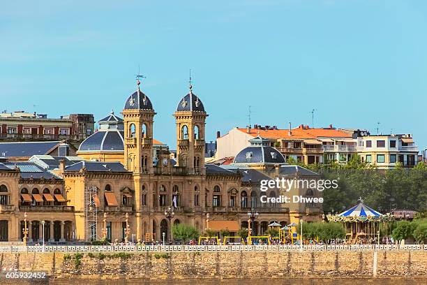 ayutamiento or city hall of san sebastian (donostia) spain. - san sebastian stockfoto's en -beelden