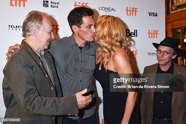 Actors Werner Herzog, Veronica Ferres, Michael Shannon, and Lawrence Krauss attend the "Salt and Fire" premiere during the 2016 Toronto International...