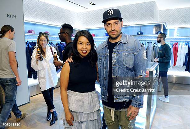 Diana Tsui and Ronnie Fieg attend the opening of KITH presented by Ronnie Fieg & New York Magazine's Diana Tsui at Goodman's Men's Store at Bergdorf...