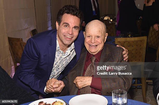 Comedians Mario Cantone and Don Rickles attend the 10th Annual Exploring The Arts Gala at Radio City Music Hall on September 15, 2016 in New York...
