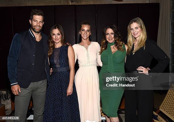 In this handout photo provided by Discovery, Actors Geoff Stults, Minka Kelly, Heather Morris, Joely Fisher and Kristin Bauer van Straten attend the...