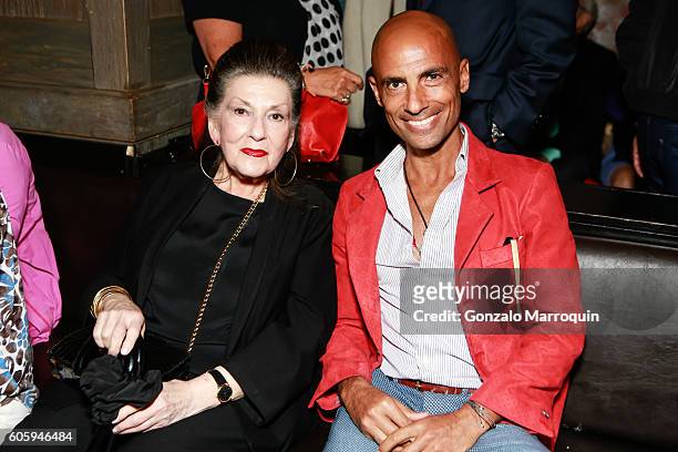 Eve Mayer and Simeone Scaramozzino Tahor Group's #TLVRUNWAYNYC at TAO Downtown on September 15, 2016 in New York City.