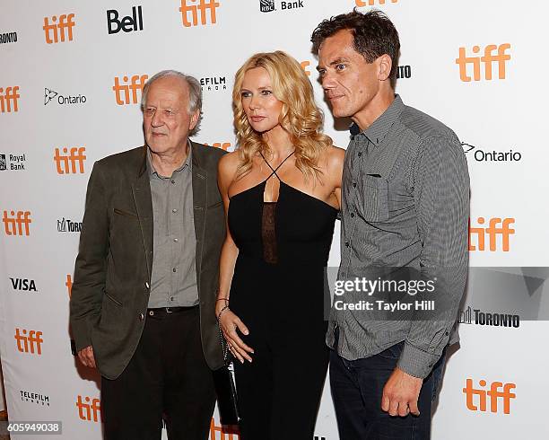 Director Werner Herzog, Veronica Ferres, and Michael Shannon attend the premiere of "Salt and Fire" during the 2016 Toronto International Film...