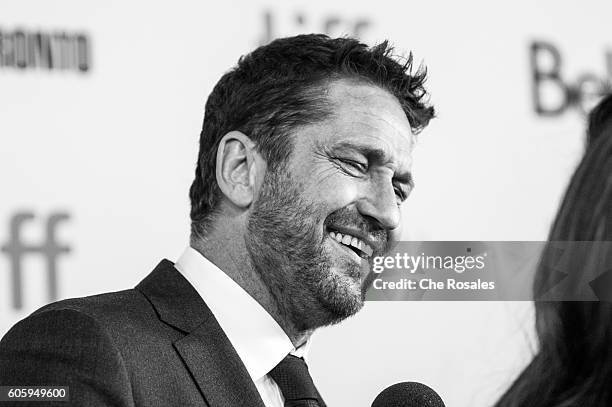 Actor Gerard Butler attands the premier of "THe Headhunter's Calling" at Roy Thomson Hall on September 14, 2016 in Toronto, Canada.