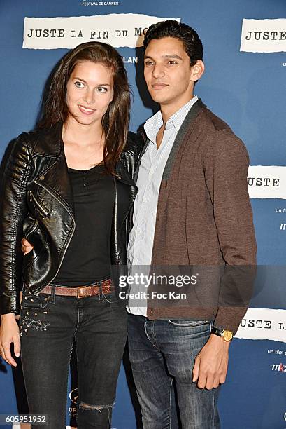 Actors Sophie Mousel and Amir Belkacem attend "Juste La Fin Du Monde" Paris Premiere At MK2 Bibliotheque on September 15, 2016 in Paris, France.